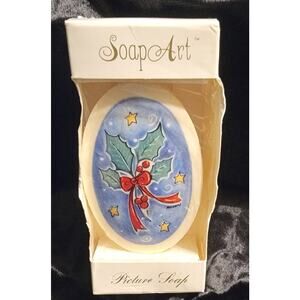 Christmas Holiday Soap Art Picture Soap Bar w/ Santa Lasting Impressions